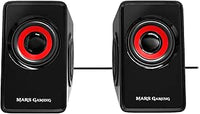 MARSGAMING MS1, altavoces 10W, subwoofer, Jack 3.5mm, Pc/Mac/smartphone/tablet, Negro/Rojo