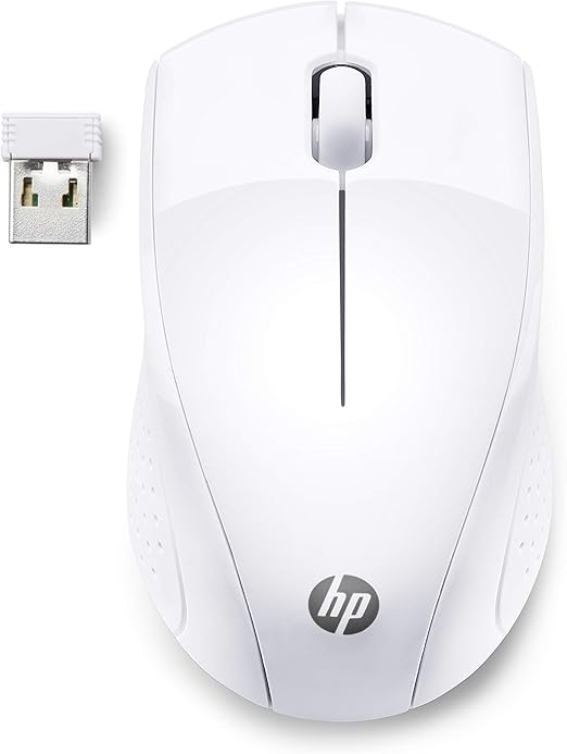 HP 220 - Ratón Inalámbrico (1600 PPP, 2 Botones y una Rueda de Desplazamiento, Tecnología LED Azul, Batería 15 Meses Duración, Windows 7, 8, 10 - Mac OS - Chrome™ OS), Color Blanco (Snow White)