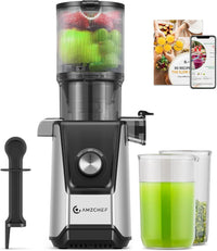 Thumbnail for AMZCHEF 200W Licuadora prensado en frio - Licuadora de chunte de 108MM para verduras y frutas entera - Silencioso extractor de zumos y verduras antigoteo con función inversa y filtro de doble capa