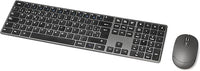 Thumbnail for Amazon Basics Teclado ultrafino de tamaño completo y ratón inalámbrico, silencioso y recargable con teclado numérico, ES/MX Layout Gray, color negro