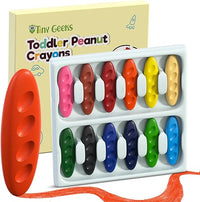 12 Colores Niños 2 Años | Forma Ergonómica Mani | Ceras Bebe 1 a 4 Años No Toxicas | Pinturas Bebe | Crayones Cohete y Fáciles de Agarrar | Colores Niños