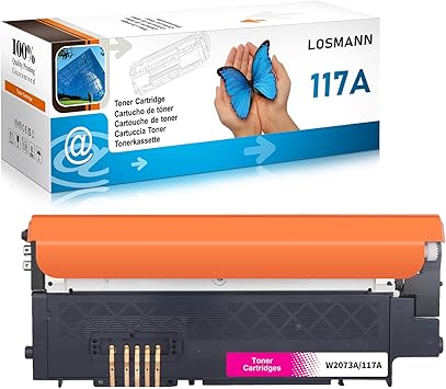 LOSMANN 117A Cartuchos de tóner Compatible para HP 117A W2073A con Chip para HP Color Laser 150 a 150 NW 150 Series MFP 170 MFP 178 NW MFP 178 nwg MFP 179 FNG MFP 179 fnw (Magenta)
