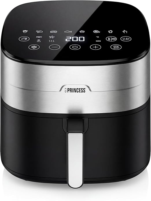 Princess Dual Heat Airfryer 8L XXL, Freidora de aire con Doble Elemento Calefactor para Cocción más Rápida y Resultados Crujientes, 15 en 1, Libre de BPA y PFAS, 2000 W, 182280