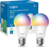 Thumbnail for Tapo L530E – Bombilla LED inteligente Wi-Fi, multicolor, regulable, casquillo E27, 8.3W, 806 lúmenes, compatible con Alexa y Google Home, paquete de 2 (paquete de 1)