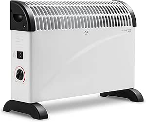 TROTEC Convector TCH 20 E, 2000 W, 3 Niveles de Calefacción, Termostato Regulable, Anti Sobrecalentamiento, Control Antihielo, Portátil, para Habitaciones de hasta 24 m²/60 m³
