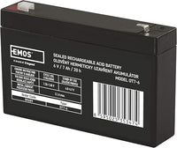EMOS - Batería de plomo sin mantenimiento - 6 V 7 Ah - Batería AGM - Conexión Faston 4,7 mm - Para sistemas de alarma, tecnología de detección de incendios, dispositivos SAI - 151 x 34 x 94 mm