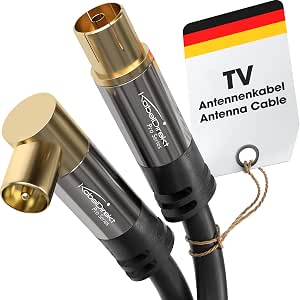 KabelDirekt – Cable Antena TV 4K – 5m, 90°/recto