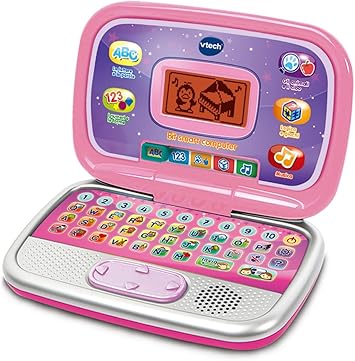 VTech bit Smart Computer - Ordenador Interactivo para niños, Ordenador con ratón y Efectos Luminosos, cómoda asa, Juego Infantil con Animales y Formas, Idioma Italiano, Pilas Incluidas, 3-7 años