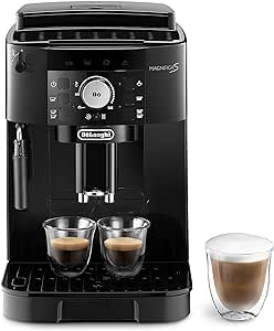 De'Longhi Magnifica S ECAM11.112.B, Cafetera Superautomática con Boquilla para Leche, Cafetera Espresso del Grano a la Taza con 2 Recetas One-Touch, Panel de Control Soft-Touch, 1450W, Negro