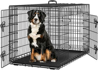 Yaheetech Jaula para Perros 122x71x78 cm Doble Puerta con Separador Transportin Perro de Viaje Jaula Metálica Plegable con Bandeja Extraíble para Interior Exterior Negro