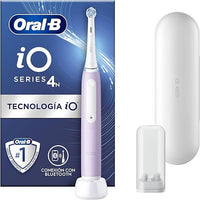 Oral-B iO 4N Cepillo de Dientes Eléctrico con Mango Recargable, 1 Cabezal y Estuche de Viaje, Diseñado por Braun, Regalos Originales para Mujer y Hombre - Lavanda
