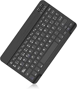 IVEOPPE Teclado con Bluetooth Inalámbrico, Teclado Español Ñ Bluetooth Inalámbrico Súper Delgado de para iPad, iPad Pro, iPad Air, Tableta Compatible con Android/Samsung/Huawei/Xiaomi, Negro