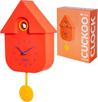 Fisura - Reloj de Cuco. Reloj Pared. Reloj Pared Original para Regalo. 3 Pilas AA no Incluidas. Medidas: 21,5 x 8 x 41,5 cm. Plástico ABS. (Rojo)