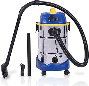 Goodyear - Aspirador Industrial Sólidos/Líquidos 30L 1600W HEPA con Soplado y Enchufe