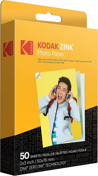 Kodak Papel fotográfico zincado, 50 x 76 mm, película instantánea, paquete de 50