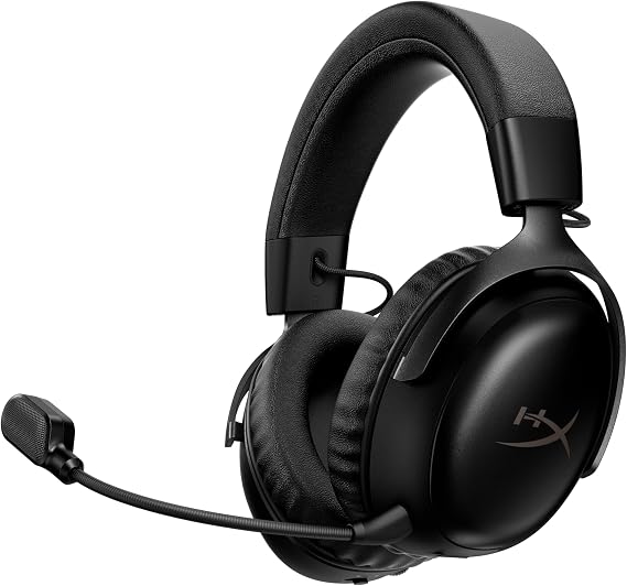 HyperX Cloud III S, Casque Gaming sans Fil, Bluetooth/2,4 GHz, PC/PS5/Xbox, jusqu'à 200h de Batterie, transducteurs 53 mm, DTS, Micro 10 mm, Noir
