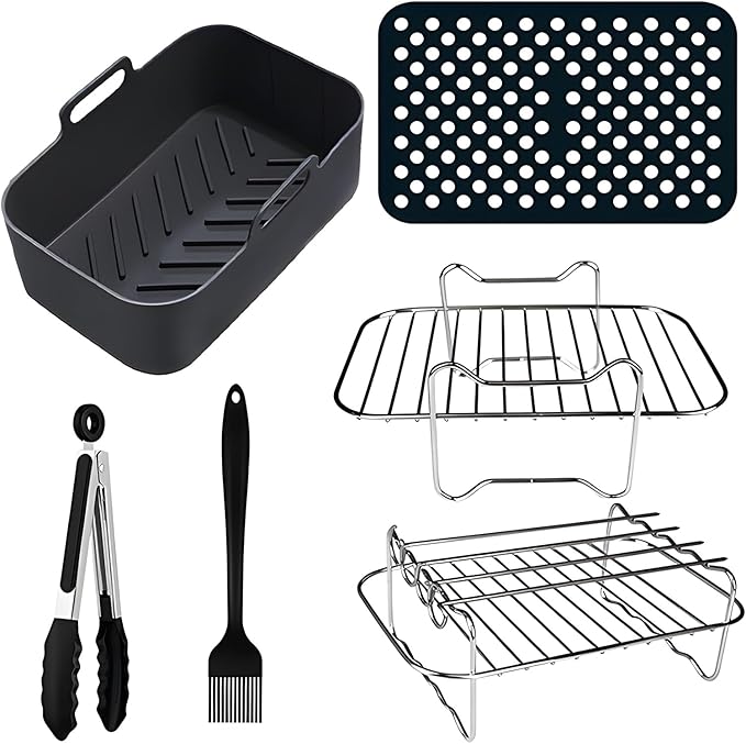 Accesorios para freidora sin aceite de 7,6 a 9,5 litros AUSYIWI (juego de 10), moldes para hornear con revestimiento antiadherente, aptos para lavavajillas, sin BPA
