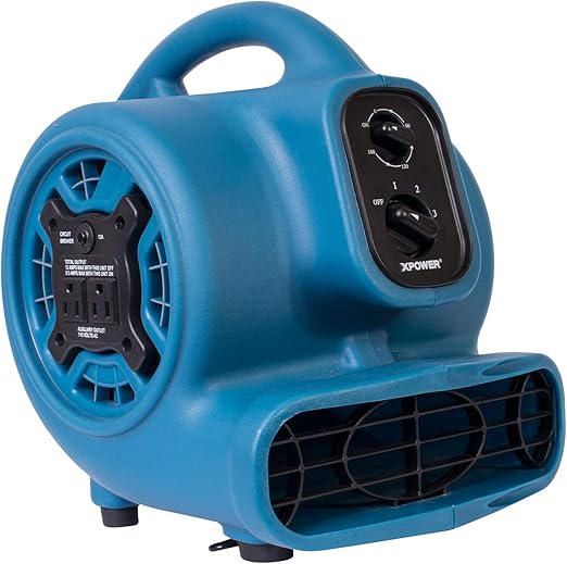 Mini Mighty 1/4 HP 925 CFM Centrifugal Air Mover, Carpet Dryer, Floor Fan, Blower, Stackable, Daisy Chain, for Water Damage Restoration, Janitorial, Plumbing, Home Use