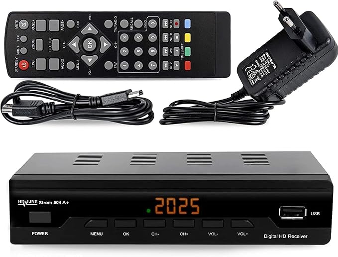 EDISION Picco T265 Plus Modelo 2024 Receptor Terrestre TDT DVB-T2 y por Cable DVB-C, H.265 HEVC FTA Full HD PVR, USB, HDMI, SCART, S/PDIF, Sensor IR, Soporte USB WiFi,Mando a Distancia Universal 2en1