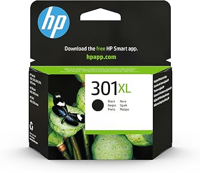HP 301XL CH563EE, Negro, Cartucho de Tinta de Alta Capacidad Original, compatible con impresoras de inyección de tinta HP DeskJet 1050, 2540, 3050;OfficeJet 2620,4630;ENVY 4500,5530