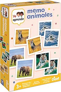 Diset - Memo Photo Animals, Juego educativo de memoria visual para niños a partir de 3 años