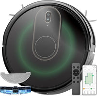 Robot Aspirador y Fregasuelos 3800Pa, Robot Aspirador con Mapeo, Autonomía 120 Minutos,Control App/Alexa/IFTTT/Siri,Aspirador Robot Ideal para Pelo de Mascotas/Alfombra y Suelo,Carga automática,Negro