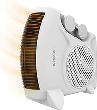 Cecotec Calefactor Eléctrico Bajo Consumo ReadyWarm 2000 Max Dual White. Termoventilador de 2000 W, Oscilación de 65º, 3 Modos, Termostato Regulable, Área de Cobertura 20 m2, Blanco