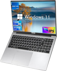 FUNYET Ordenador Portatil 16'', PC Portatil Windows 11 Pro, Computadora Portatil N95 CPU 1920 × 1080P IPS FHD Pantalla Laptop 16GB 512GB SSD USB Bluetooth Mini HDMI WiFi de Teclado Retroiluminado