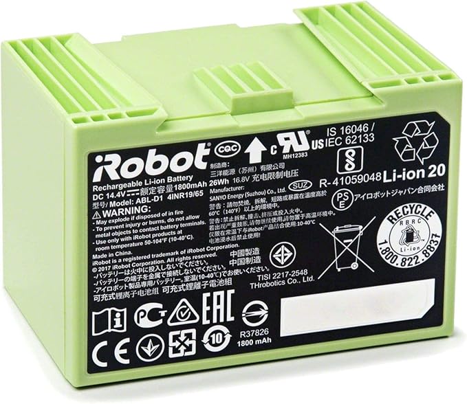 iRobot - Piezas auténticas - Baterí­a de Ion Litio Roomba - Verde - Compatible con Roomba Series e/i