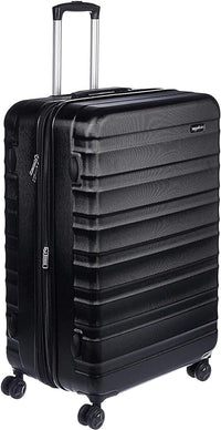 Amazon Basics Maleta rígida expandible: equipaje de viaje ABS con 4 ruedas giratorias dobles; diseño ligero y resistente a los arañazos, 52,6 x 32 x 78 cm, negro