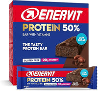 Thumbnail for Enervit Barrita Proteica 50% Dark Choco, 20 g Proteína, Vitamina D y Vitamina B6, Sabor a Chocolate Oscuro, Sin Gluten, Bajo en Azúcar, 12 x 40g Barritas