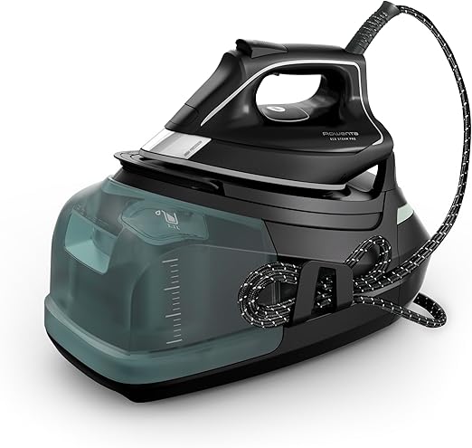 Rowenta Centro de planchado Eco Steam Pro - Gran potencia de vapor, modo Eco eficiente, óptima distribución del vapor, depósito agua extraíble 1,1L, tecnología silenciosa, diseño ecológico, DG9610