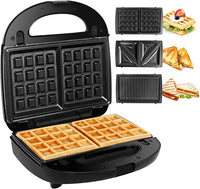 Gotoll Sandwichera 3 en 1,750w Gofrera,Parrilla Eléctrica con 3 Placas Desmontables Antiadherentes para Tostadas,Gofres,Panini,Bocadillos,Libre de PTFE, PFOA