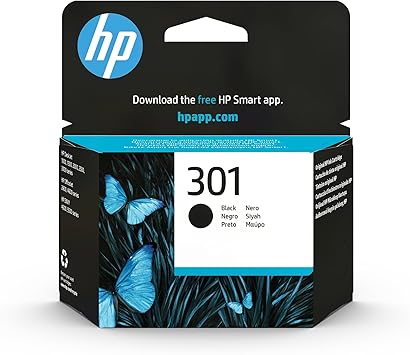 HP 301 CH561EE, Negro, Cartucho de Tinta Original, Compatible con Impresoras de Inyección de Tinta HP DeskJet 1050, 2540, 3050, OfficeJet 2620, 4630, ENVY 4500, 5530