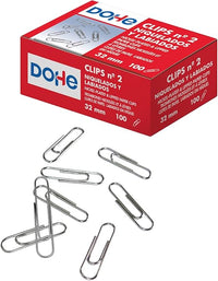 MTL 100er Pack vernickelte Büroklammern, Clips 32 mm