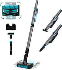 Cecotec Aspiradora Escoba sin cable Ultraligera - Scoba 2100 Twice. 210W y 20 kPa, Motor Digital Brusless, Autonomía 45 mins, Cabezal Motorizado Omnidireccional con Doble Cepillo, 2 Accesorios