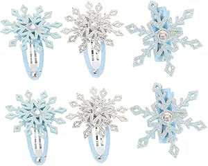 VALICLUD 6 pezzi fiocchi di neve clip strass bottone anatra ragazza