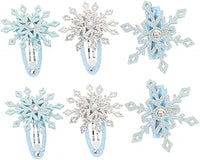 Thumbnail for VALICLUD 6 pezzi fiocchi di neve clip strass bottone anatra ragazza