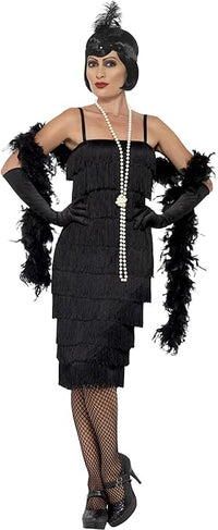 Thumbnail for Smiffys Disfraz de chica años 20, Negro, con vestido largo, diadema y guantes
