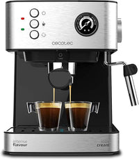 Thumbnail for Cecotec Cafetera Express Power Espresso 20 Professionale. 850 W, 20 Bares, Manómetro, Depósito de 1,6L, Brazo Doble Salida, Vaporizador, Superficie Calientatazas, Acabados en Acero Inoxidable