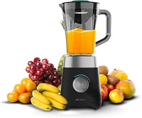 Cecotec Batidora de Vaso Power Black Titanium 1300Max B. 1300 W, 2 Velocidades, Cuchilla de 4 Hojas de Titanio Negro y Jarra de 1,5 L de Capacidad, Función Pulse Tritura y Pulveriza, Picahielo