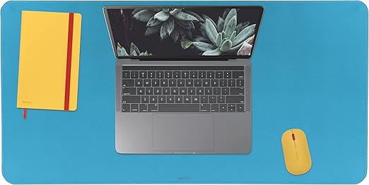 Leitz Schreibtischunterlage, Groß, 80 x 40 cm, Anti-Rutsch-Matte für Laptop, PC, Monitore & Mauspads, Schreibtischschoner & Mauspad, Für Zuhause/das Büro, Cosy Serie, Blau, 52680061