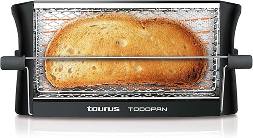 Taurus TodoPan - Tostadora para cualquier tipo de pan, tuesta en ambos lados, práctico sistema de fijación, varillas de soporte del pan con goma en el extremo de toque frío, 700 W