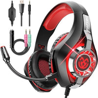 Tatybo Cascos Gaming, Auriculares Gaming con Graves Envolventes 3D, Micrófono Reducción De Ruido Y Almohadillas De Proteína, para Ps4 Ps5 Xbox PC Laptop