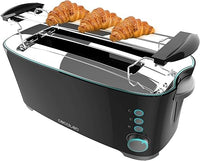 Cecotec Tostador Toast&Taste Extra Double B, 1350W de Potencia, Doble Ranura larga para 2 Tostadas, Apagado y Pop-up Automático, Varillas Superiores