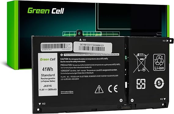 Green Cell Batería JK6Y6 para portátil DELL Inspiron 13 5300 5301 14 5401 5402 5408 5409 7406 Silver 15 5501 5502 5505 5508 Latitude 3120 3510 Vostro (3600 mAh, 4 V, Negro)