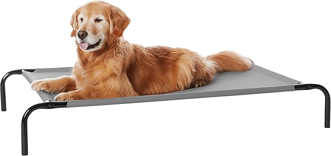 Amazon Basics Perro Cama elevada refrescante para mascotas, Large, 130 x 80 x 19 cm (L x An x Al), Gris