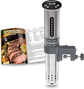 KitchenBoss Sous Vide Roner Cocina Baja Temperatura 1100W Inmersión a Prueba de Agua IPX7 Circuladores Control de Temperatura de Precisión