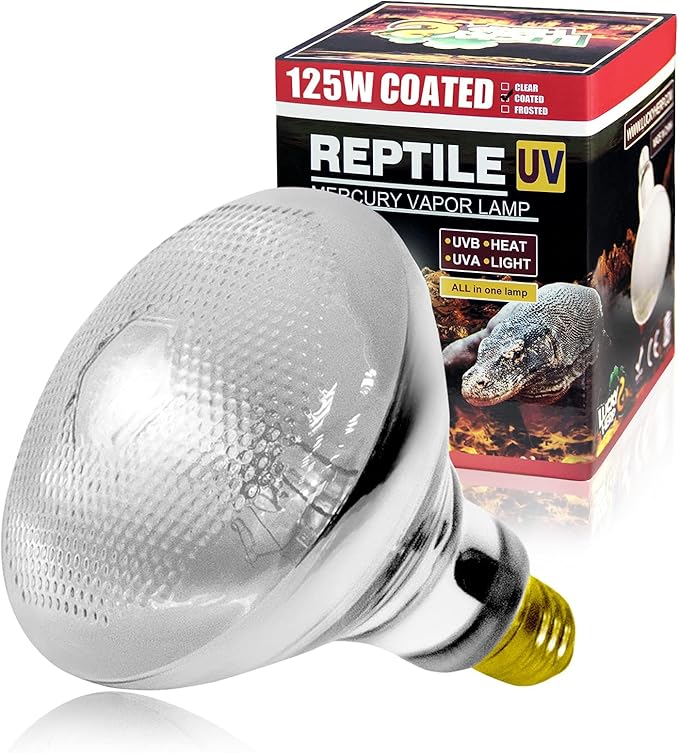 LUCKY HERP Lámpara de calor UVA UVB para terrario, 80 W, reptiles, UVA UVB, terrario, E27, lámpara UV para tortuga, gamuza, lagarto
