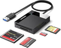 UGREEN USB 3.0 Lector de Tarjetas SD Micro SD CF MS Card Rearder Múltiple 4 en 1 Adaptador Tarjeta de Memoria Compact Flash 5 Gbps Compatible con Windows 11 10 Vista XP Linux macOS etc